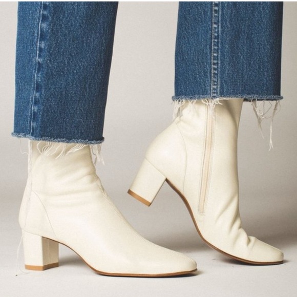 By Far Elegant Cream Ankle Boots - Picture 14 of 15